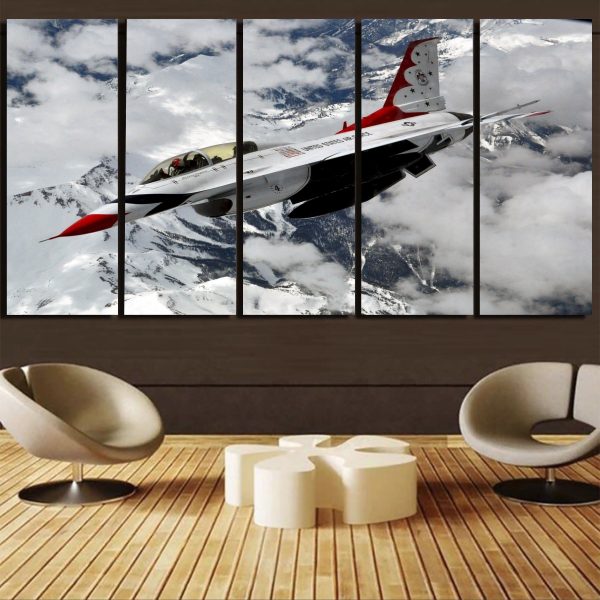 US AirForce Show Fighting Falcon F16 Printed Canvas Prints (5 Pieces) on Sale