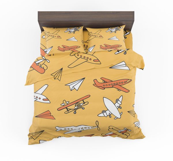 Super Drawings of Airplanes Designed Bedding Sets Hot on Sale