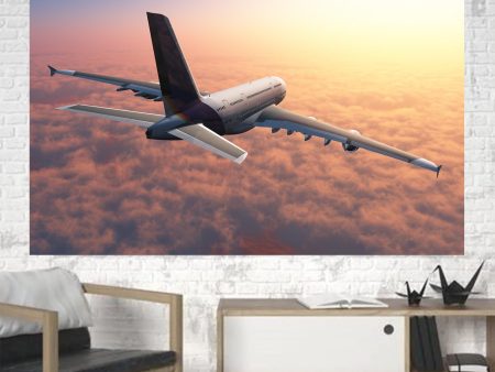 Super Cruising Airbus A380 over Clouds Printed Canvas Posters (1 Piece) Online