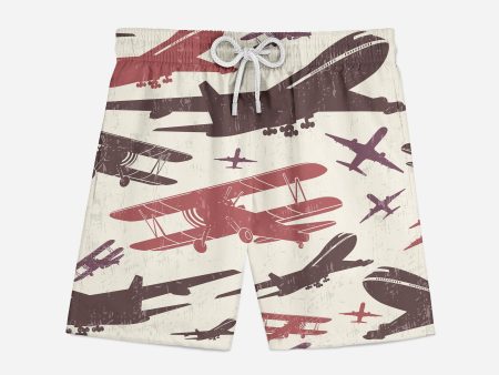 Vintage & Jumbo Airplanes Designed Swim Trunks & Shorts Fashion