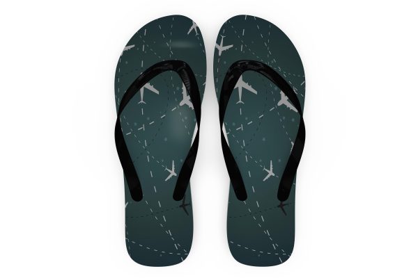 Travelling with Aircraft (Green) Designed Slippers (Flip Flops) Cheap