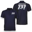 Super Boeing 737+Text Designed Double Side Polo T-Shirts Sale