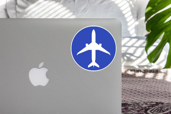 Airplane & Circle (Blue) Designed Stickers Online