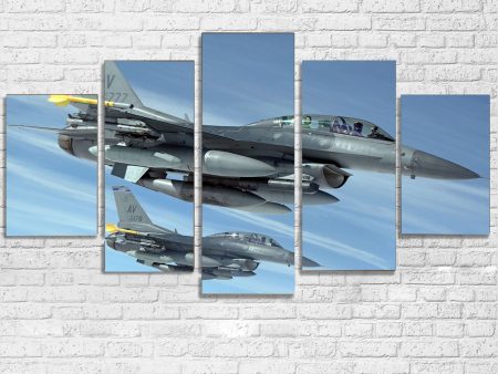 Two Fighting Falcon Printed Multiple Canvas Poster Hot on Sale