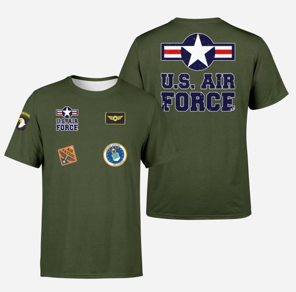 US Air Force + Patches Designed T-Shirts Sale