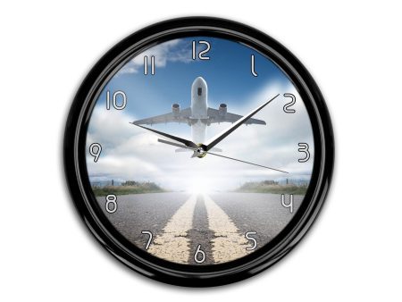 Taking Off Aircraft Printed Wall Clocks For Cheap