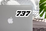 737 Flat Text Designed Stickers Supply