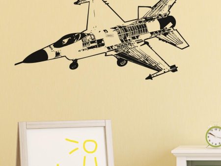 Very Detailed Fighting Falcon F16 Designed Wall Sticker For Sale