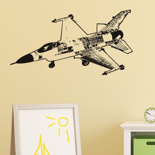 Very Detailed Fighting Falcon F16 Designed Wall Sticker For Sale