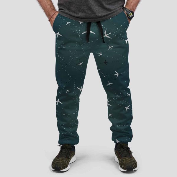 Travelling with Aircraft Designed Designed Sweat Pants & Trousers on Sale