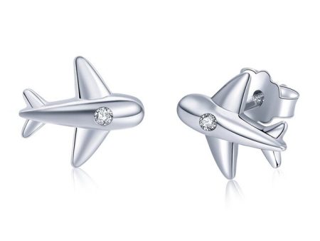 Ultra High Quality 925 Silver Airplane Shape Earrings For Sale