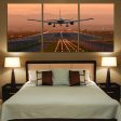 Super Cool Landing During Sunset Printed Canvas Posters (3 Pieces) Fashion