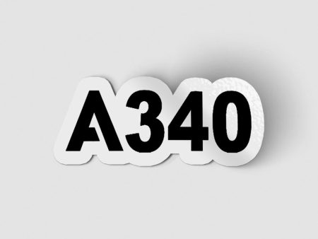 A340 Flat Text Designed Stickers Sale