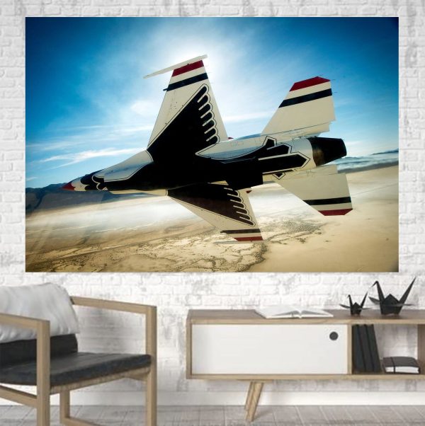 Turning Right Fighting Falcon F16 Printed Canvas Posters (1 Piece) Hot on Sale