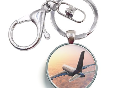 Super Cruising Airbus A380 over Clouds Designed Circle Key Chains Discount