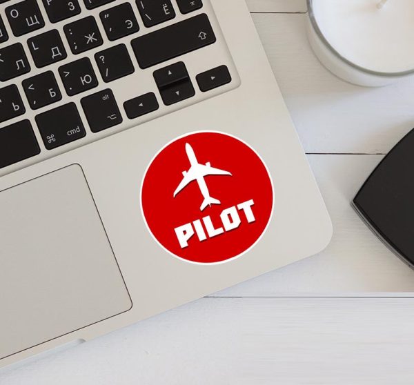 Pilot & Circle (Red) Designed Stickers Hot on Sale