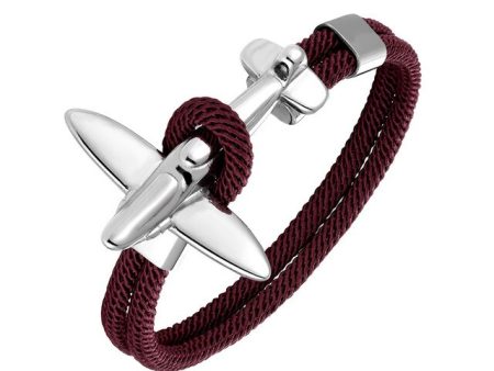 (Edition 2) Small Airplane Designed Rope Leather Bracelets Cheap