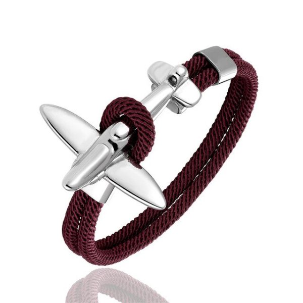 (Edition 2) Small Airplane Designed Rope Leather Bracelets Cheap