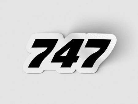 747 Flat Text Designed Stickers on Sale