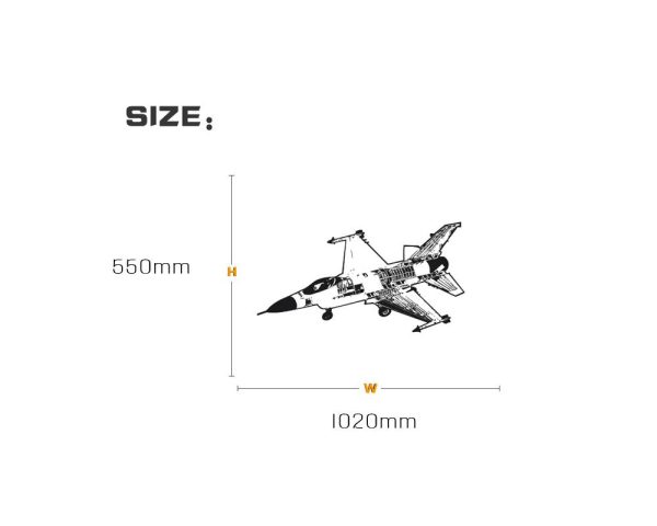 Very Detailed Fighting Falcon F16 Designed Wall Sticker For Sale