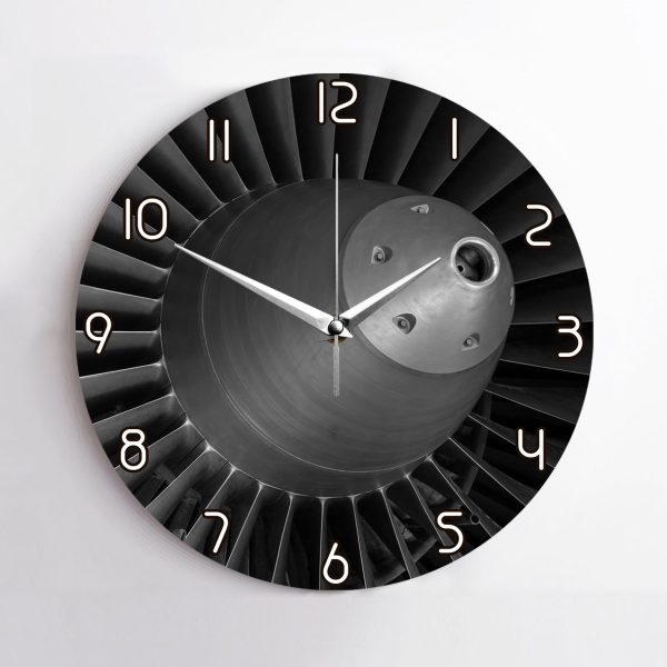 Super View of Jet Engine Printed Wall Clocks For Sale