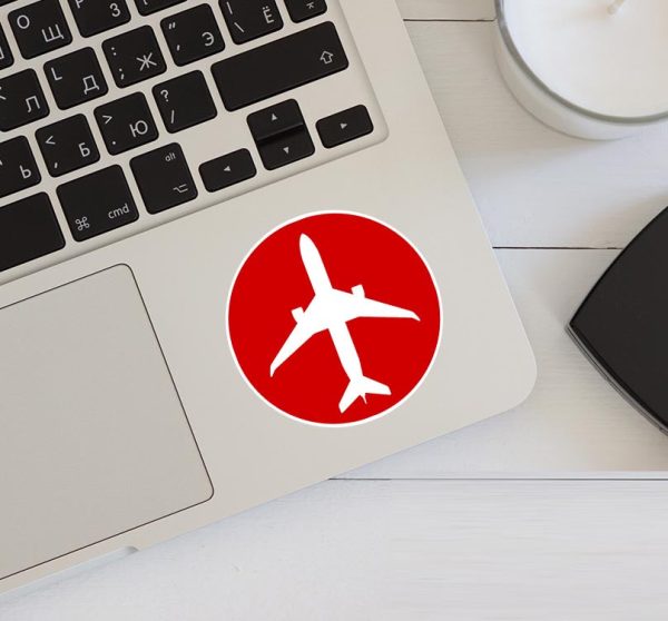 Airplane & Circle (Red) Designed Stickers Sale