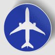 Airplane & Circle (Blue) Designed Stickers Online