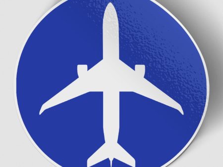 Airplane & Circle (Blue) Designed Stickers Online