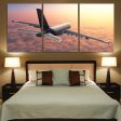 Super Cruising Airbus A380 over Clouds Printed Canvas Posters (3 Pieces) on Sale