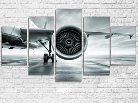 Super Cool Airliner Jet Engine Printed Multiple Canvas Poster For Sale