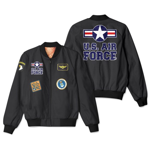 US Air Force + Patches Designed 3D Pilot Bomber Jackets For Sale