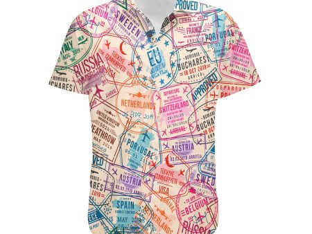 Passport Stamps Designed 3D Shirts on Sale