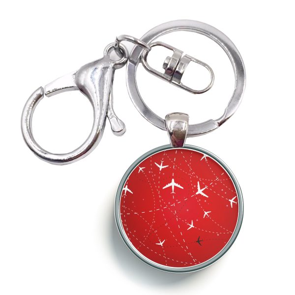 Travelling with Aircraft Designed Circle Key Chains Cheap