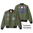 US Air Force + Patches Designed 3D Pilot Bomber Jackets For Sale