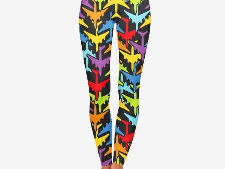 Super Colourful Airplanes Designed Women Leggins Fashion