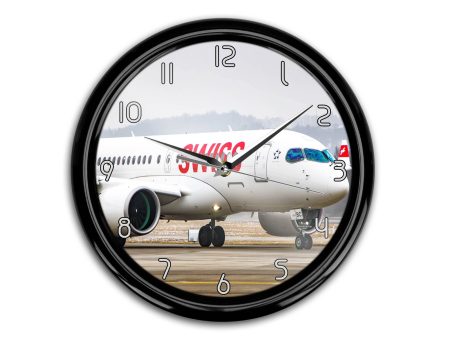 Swiss Airlines Bombardier CS100 Printed Wall Clocks Online Sale