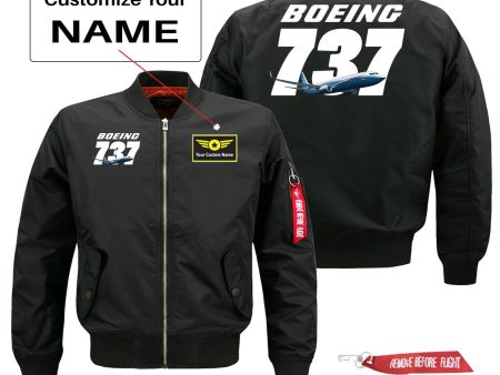 Super Boeing 737+Text Designed Pilot Jackets (Customizable) Hot on Sale