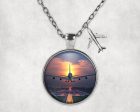 Super Airbus A380 Landing During Sunset Designed Necklaces For Cheap