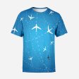 Travelling with Aircraft Printed 3D T-Shirts Online Sale