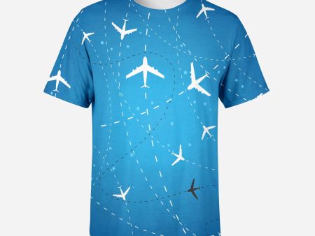 Travelling with Aircraft Printed 3D T-Shirts Online Sale