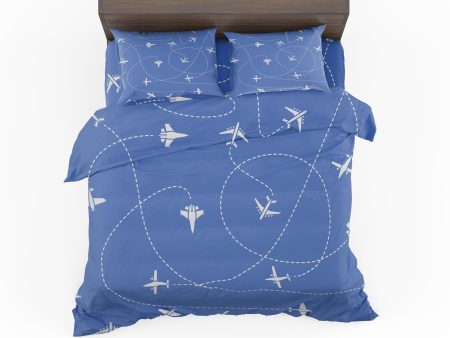 Travel The World By Plane (Blue) Designed Bedding Sets Cheap