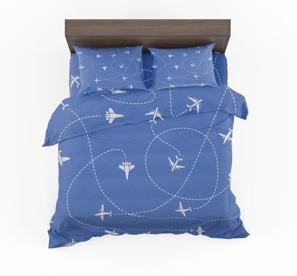 Travel The World By Plane (Blue) Designed Bedding Sets Cheap