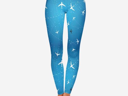 Travelling with Aircraft (Blue) Designed Women Leggins Online Sale