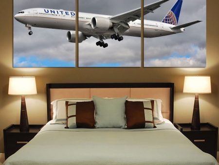 United Airways Boeing 777 Printed Canvas Posters (3 Pieces) Cheap