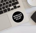 World s Okayest Pilot (Circle) Designed Stickers Fashion