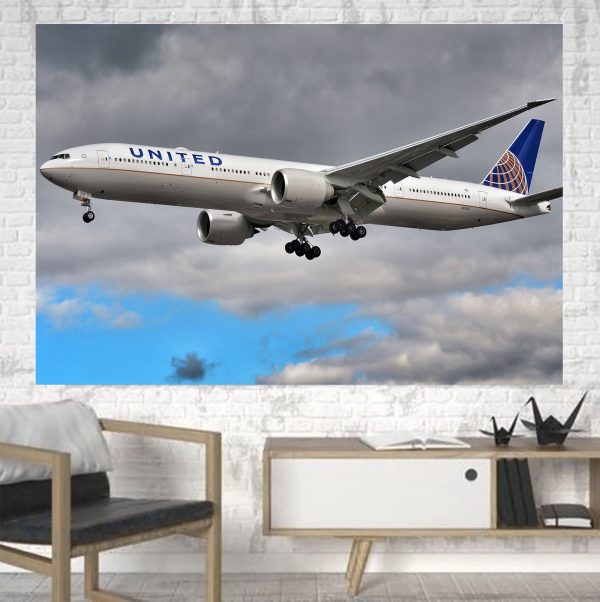 United Airways Boeing 777 Printed Canvas Posters (1 Piece) on Sale