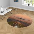 Super Cool Landing During Sunset Designed Carpet & Floor Mats (Round) on Sale