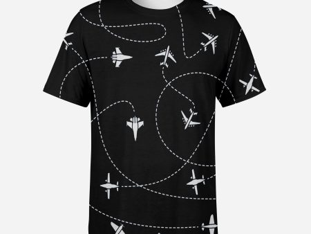 Travel The World By Plane (Black) Designed 3D T-Shirts Supply