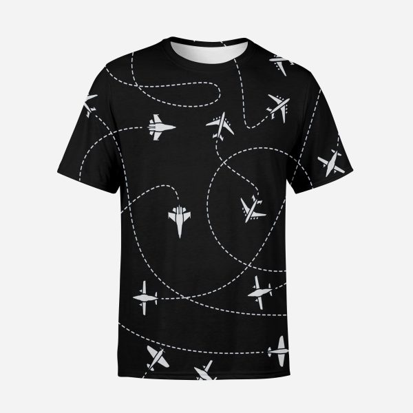 Travel The World By Plane (Black) Designed 3D T-Shirts Supply