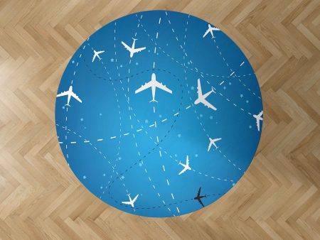 Travelling with Aircraft Designed Carpet & Floor Mats (Round) Online Sale